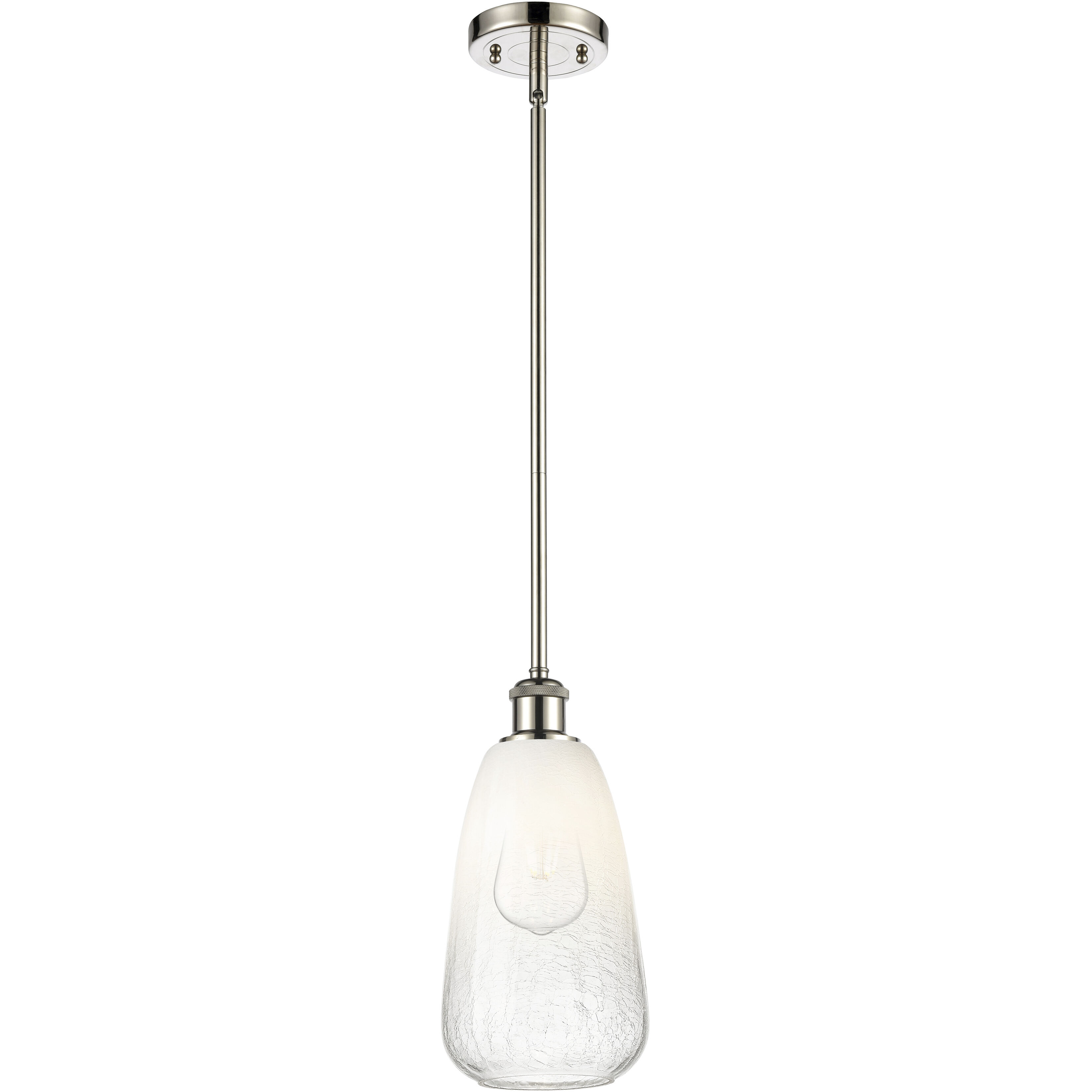 Ballston Brookhaven Almond 1 Light 6 inch Polished Nickel Mini Pendant Ceiling Light in Opal Glass