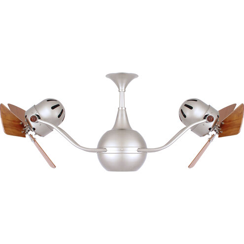 Matthews-Gerbar Vent-Bettina 44 inch Brushed Nickel with Mahogany Tone Blades Ceiling Fan, Matthews-Gerbar