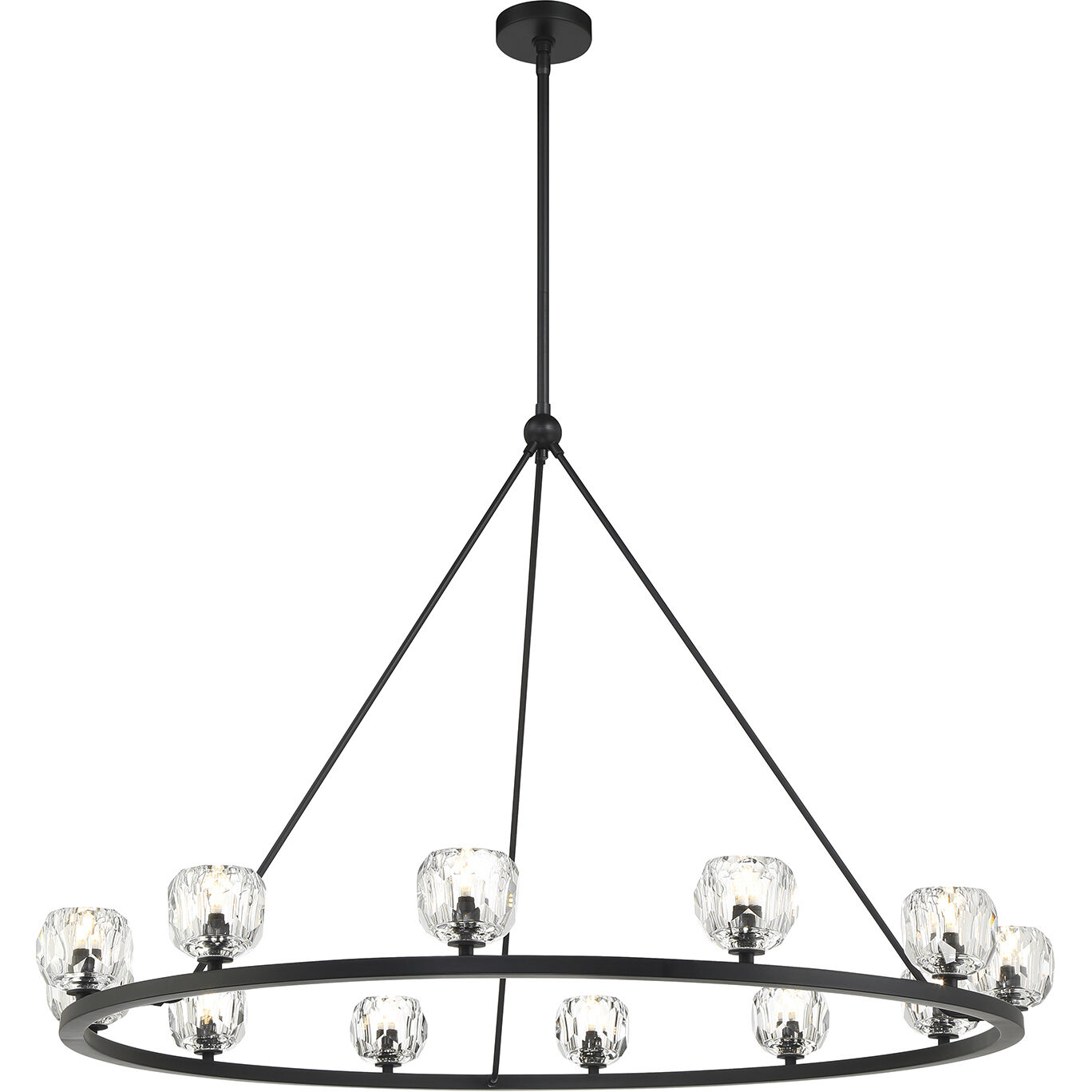 Aragon 12 Light 48 inch Matte Black Chandelier Ceiling Light