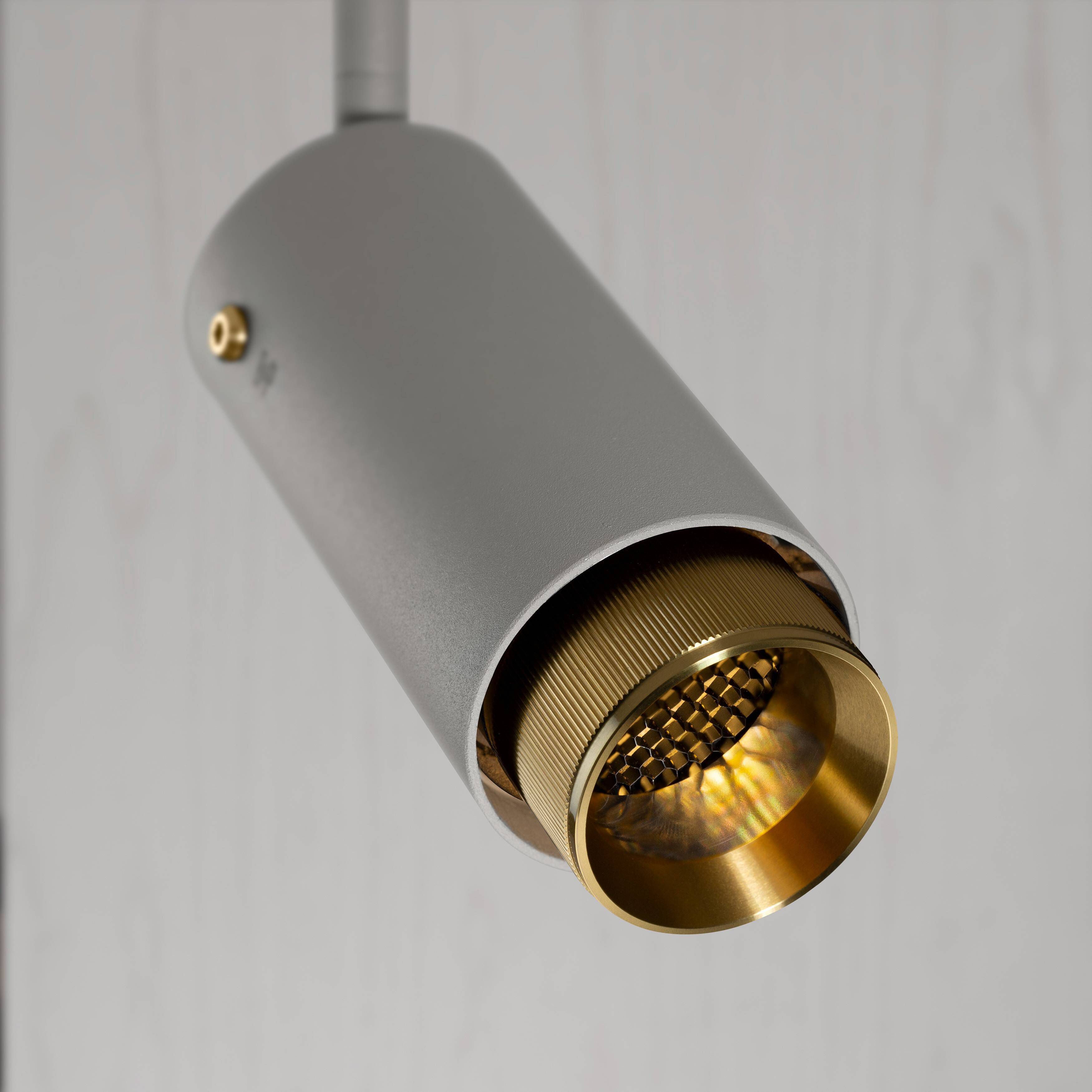 Exhaust Spot 1 Light 110-120 Stone / Brass Spotlight Ceiling Light
