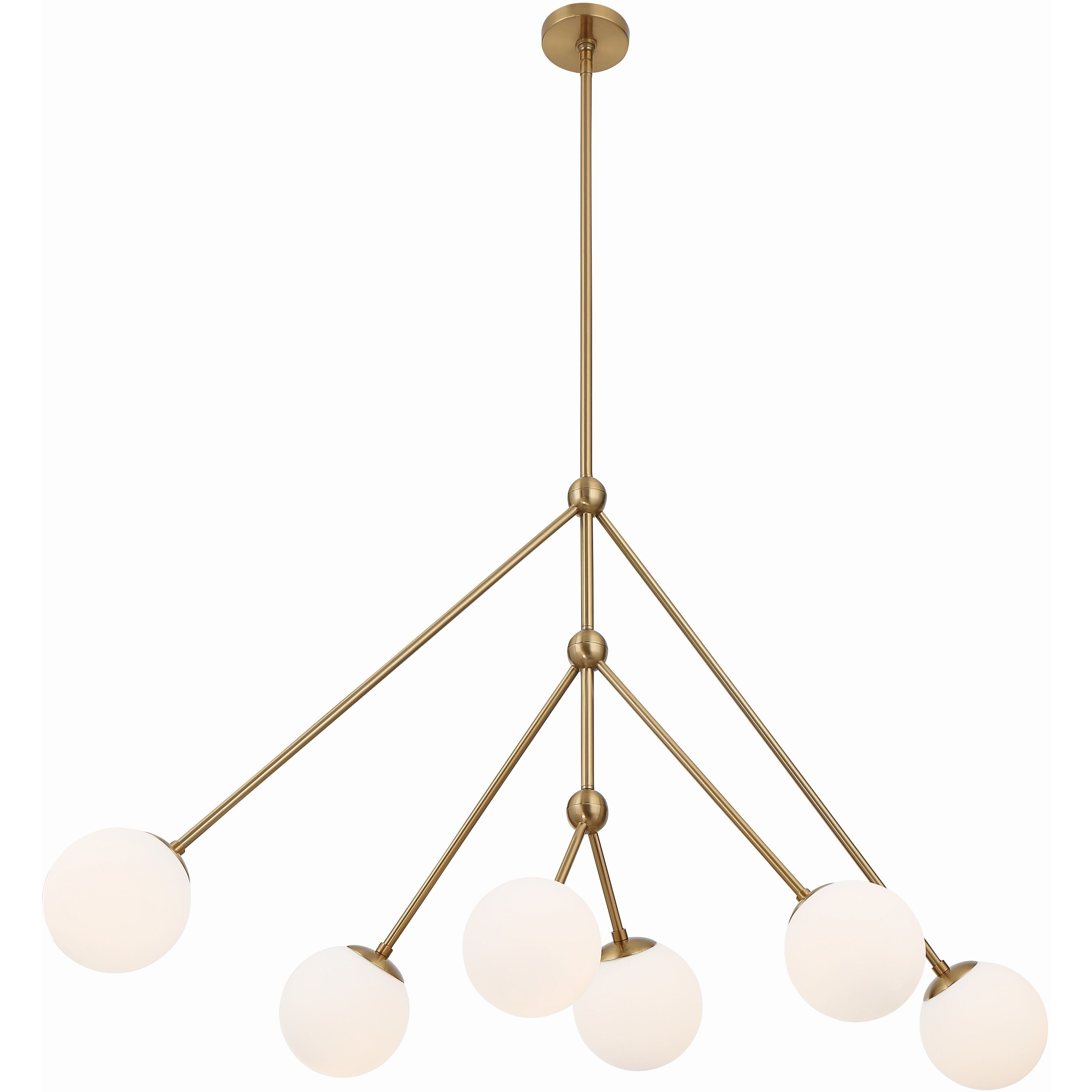 Omni 6 Light 46.5 inch Aged Brass Chandelier Ceiling Light