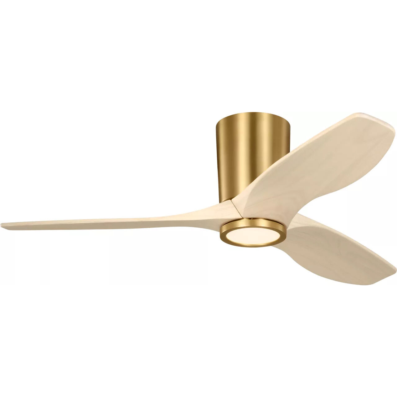 Seyra 44 inch Burnished Brass with Washed White Oak Blades Ceiling Fan