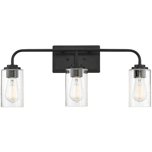 Logan 3 Light 25 inch Matte Black Bath Bar Wall Light