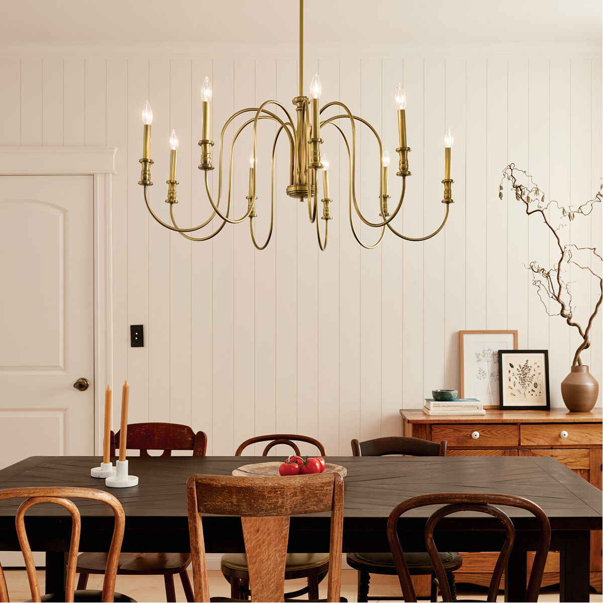 Homestead Karthe 9 Light 42 inch Natural Brass Chandelier Ceiling Light, Karthe