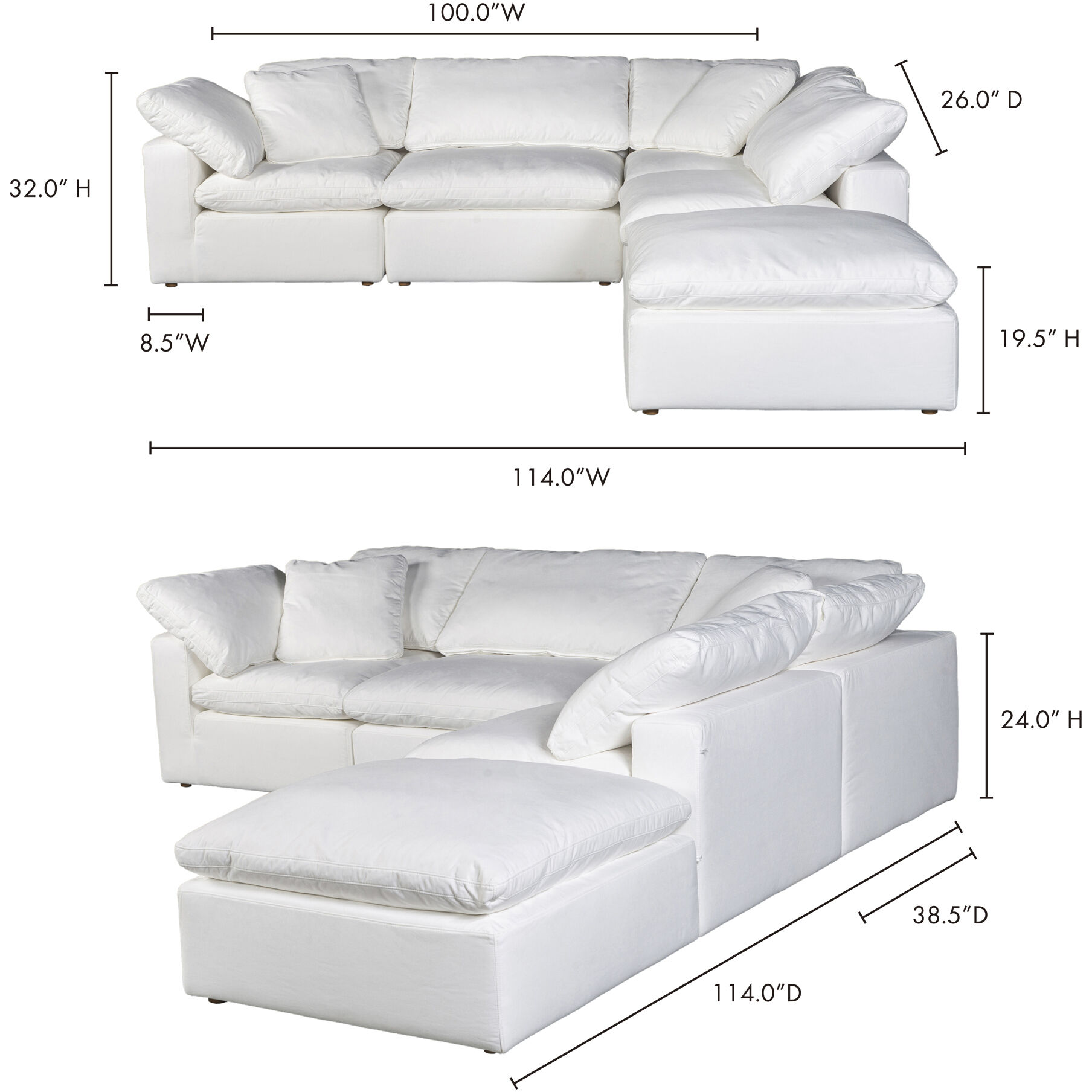 Terra Condo Dream White Modular Sectional