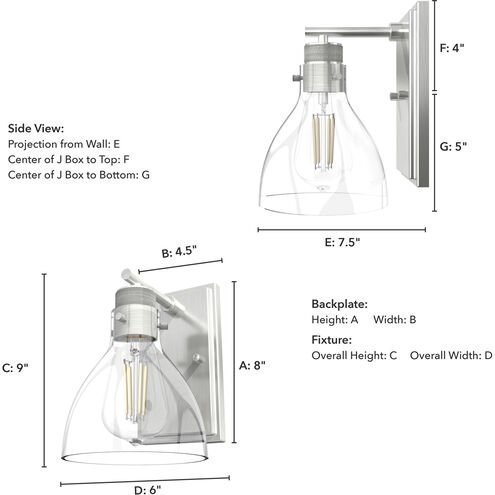 Van Nuys 1 Light 6 inch Brushed Nickel Wall Sconce Wall Light