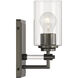 Binsly 1 Light 4.5 inch Rustic Gun Metal Bath Sconce Wall Light