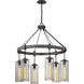 Union Square 6 Light 30.75 inch Graphite Chandelier Ceiling Light, Smoke Glass
