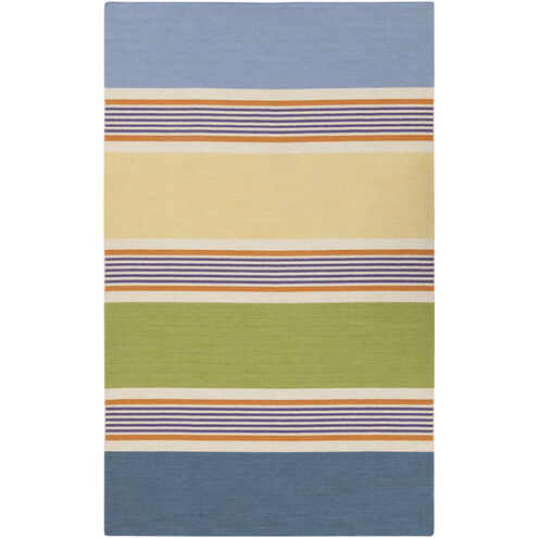 Calvin 66 X 42 inch Light Beige/Mustard/Medium Purple/Light Olive/Blue Handmade Rug