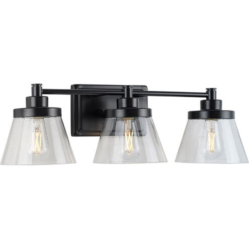 Hinton 3 Light 25 inch Matte Black Bath Vanity Wall Light