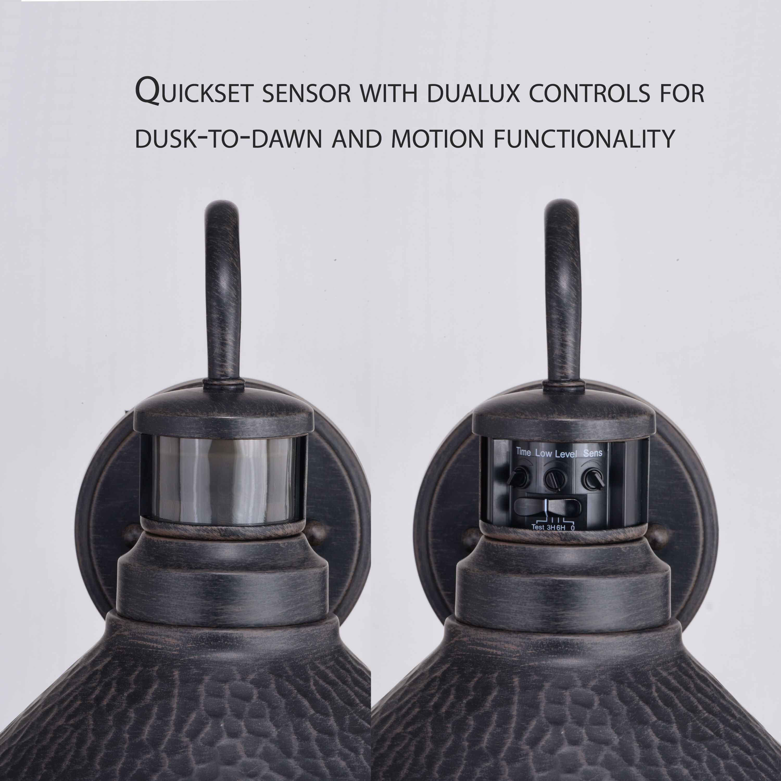 Outland Aged Iron and Light Gold Outdoor Motion Sensor