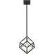 Euclid 1 Light 12 inch Chrome and Matte Black Pendant Ceiling Light