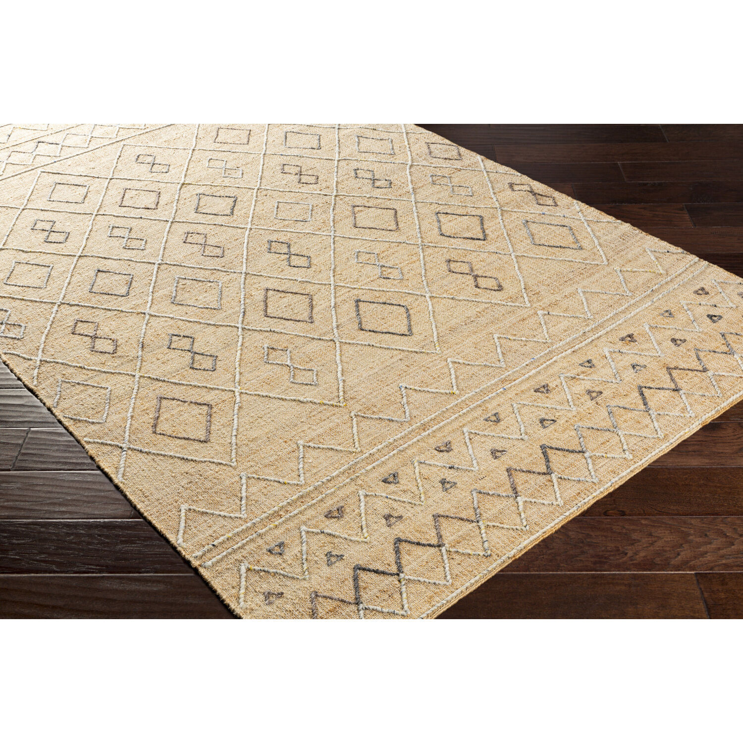 Arielle 120 X 96 inch Beige/Charcoal/Off-White/Gray/Black Handmade Rug