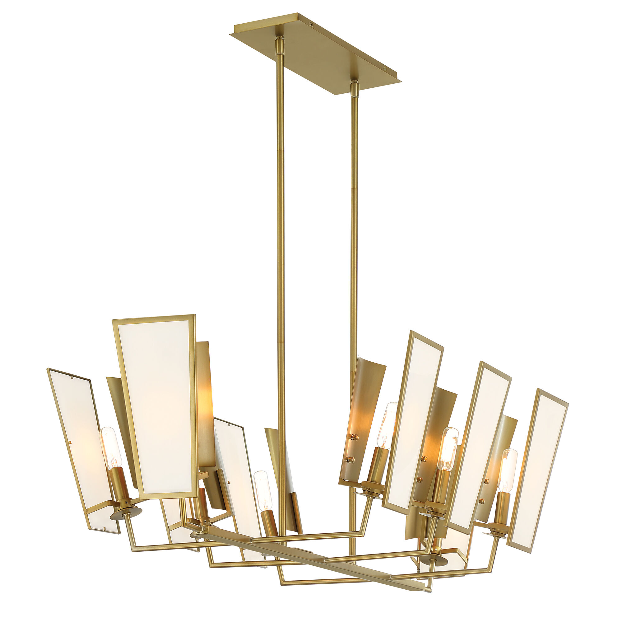 Ricochet 8 Light 44 inch Soft Brass Island Light Ceiling Light