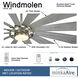 Windmolen 65 inch Brushed Steel with Grey Ashwood Blades Outdoor Ceiling Fan