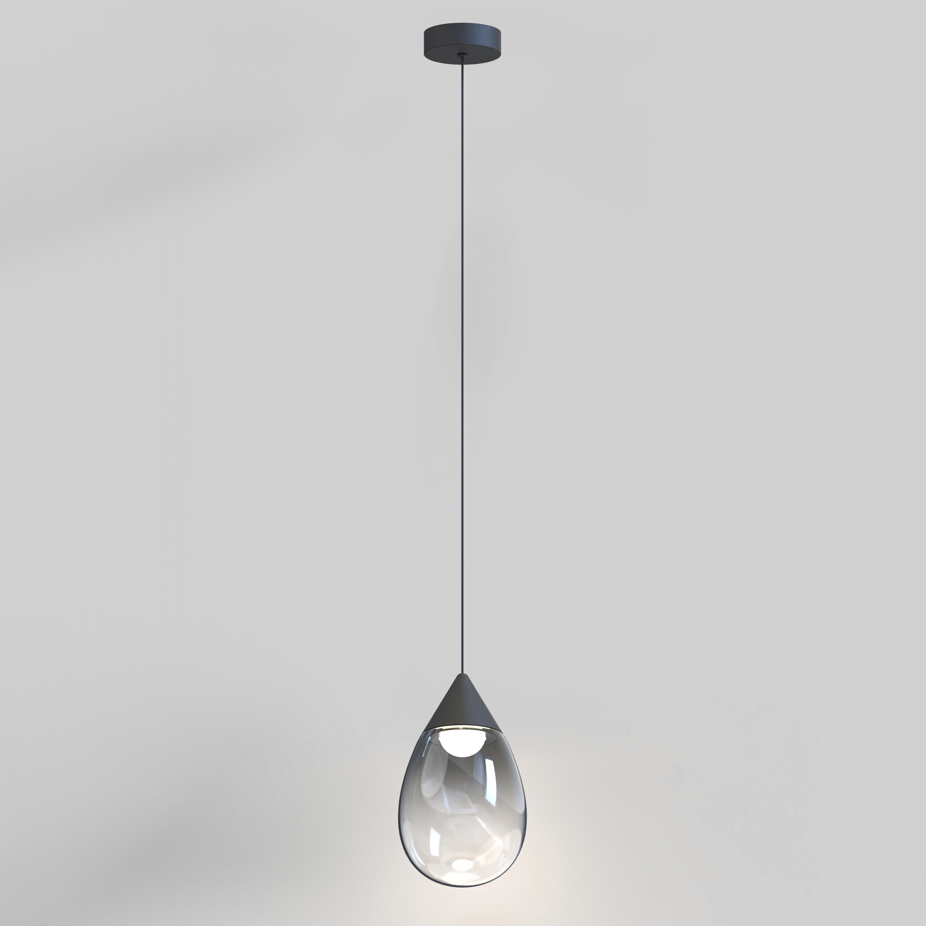 Dewdrop LED 7.75 inch Black Single Pendant Ceiling Light