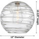 Edison Athens Deco Swirl 1 Light 12 inch Brushed Satin Nickel Mini Pendant Ceiling Light