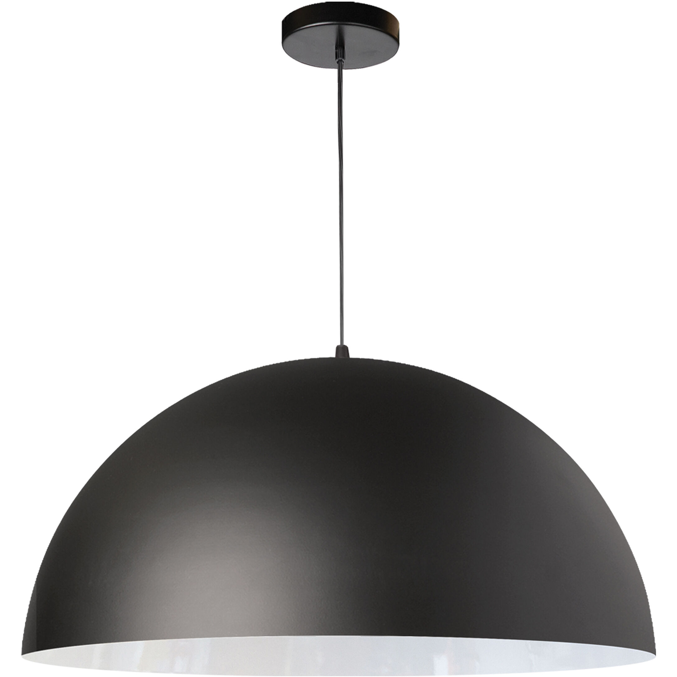 Ofelia LED 20 inch Matte Black Pendant Ceiling Light in Matte Black/White, Dome
