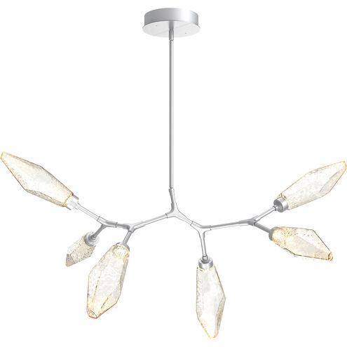 Rock Crystal LED 43.6 inch Classic Silver Linear Pendant Ceiling Light in Chilled Amber, 2700K LED, Modern Branch