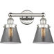 Cone 2 Light 15.5 inch Polished Nickel Bath Vanity Light Wall Light in Plated Smoke