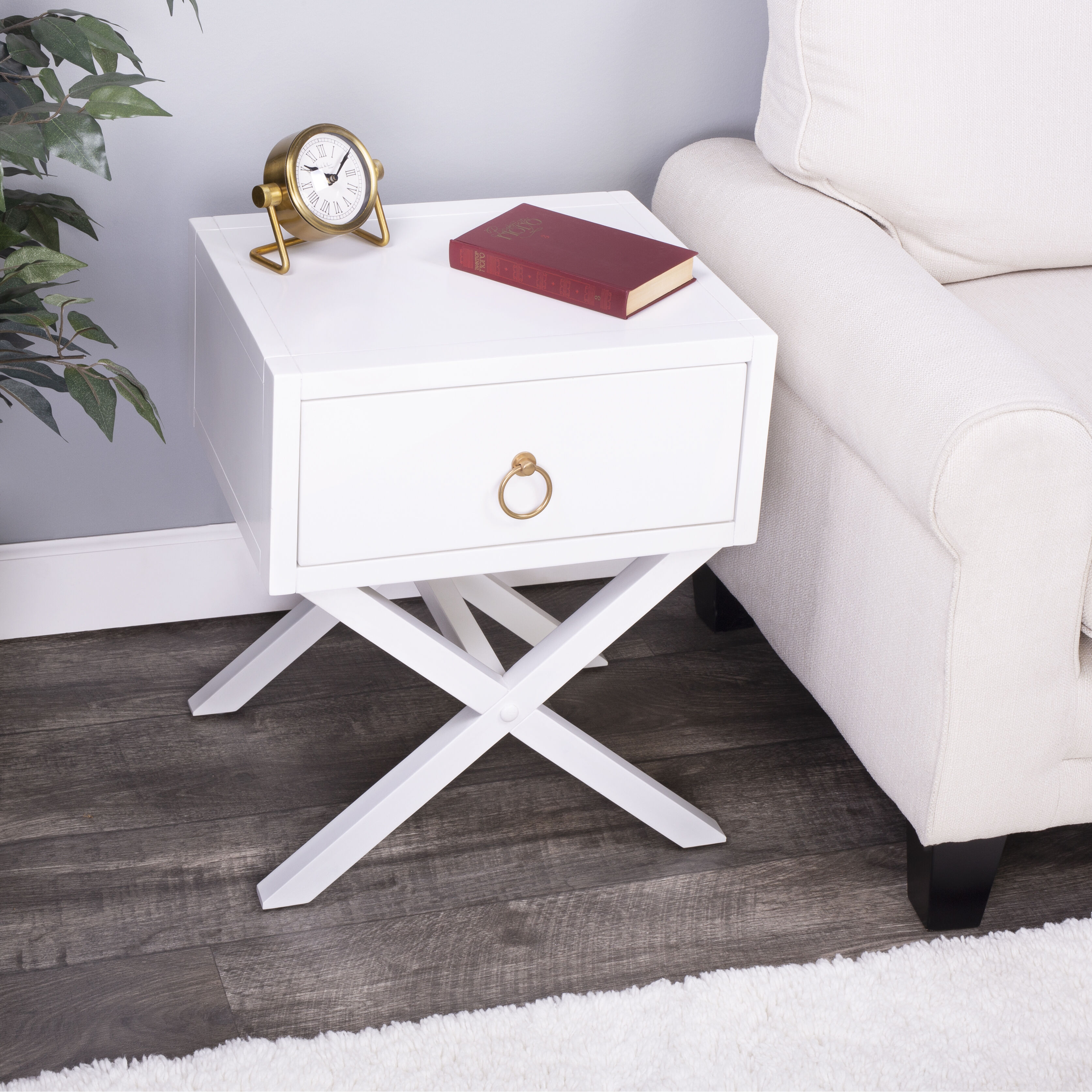 Lark White End or Side Table