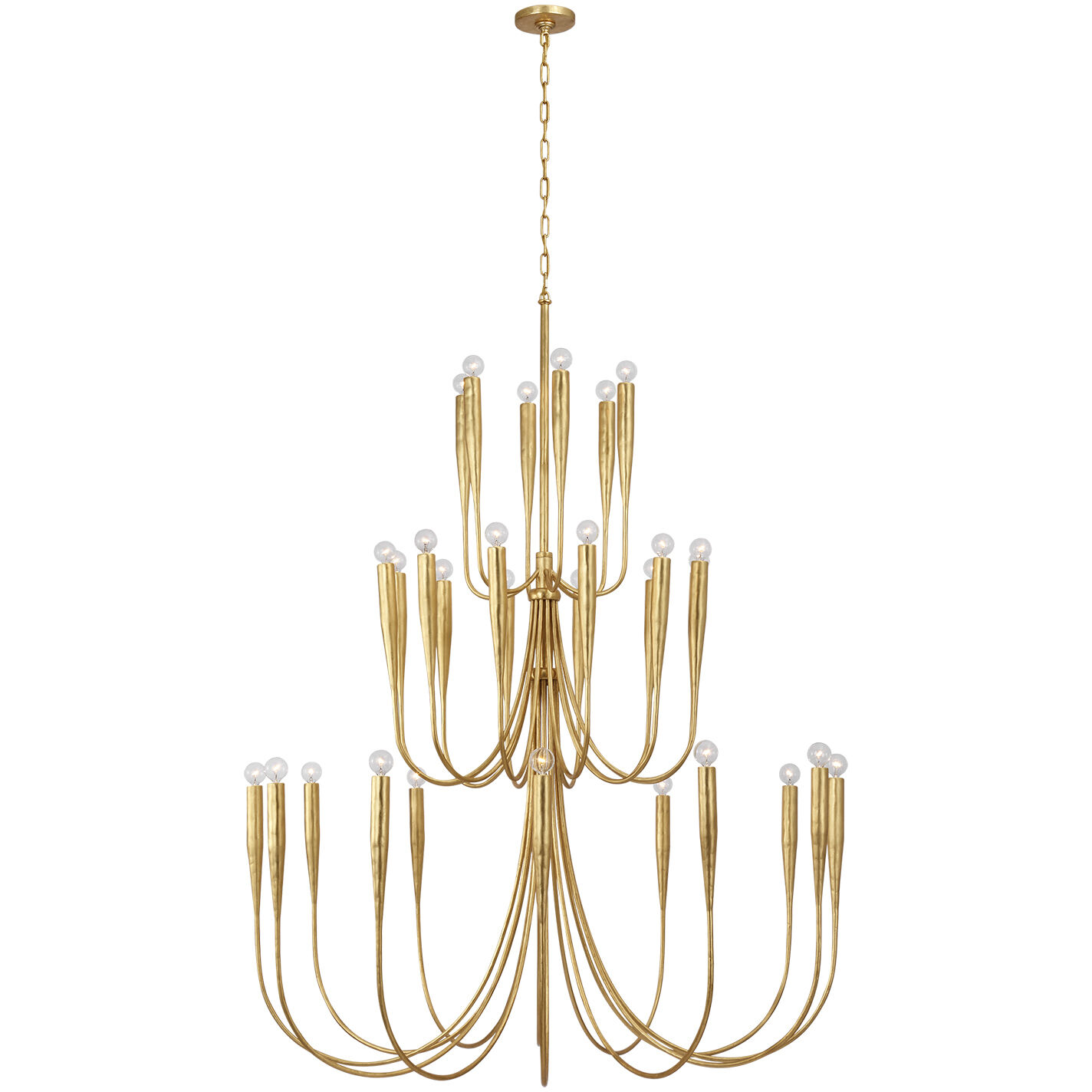 Julie Neill Acadia LED 52 inch Antique Gold Leaf Chandelier Ceiling Light, Grande