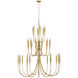 Julie Neill Acadia LED 52 inch Antique Gold Leaf Chandelier Ceiling Light, Grande