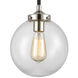Altoona 1 Light 8 inch Matte Black with Polished Nickel and Clear Mini Pendant Ceiling Light