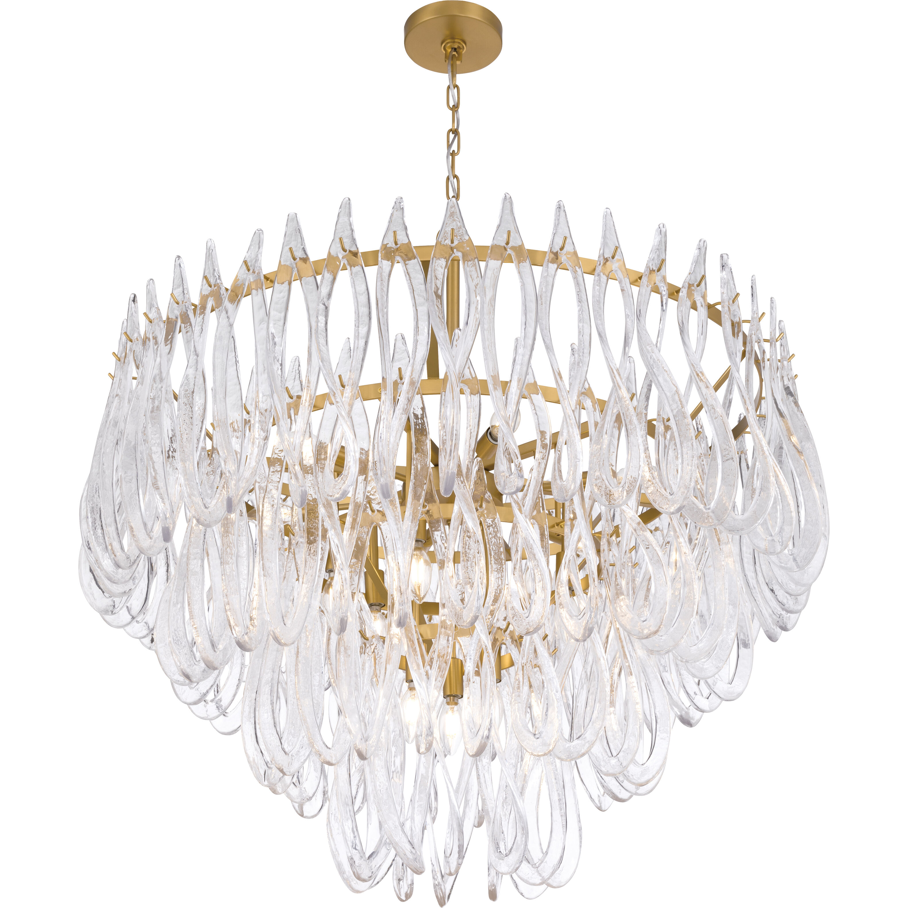 Glassara 15 Light 39.75 inch Legacy Brass Pendant Ceiling Light