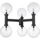 Laurent 6 Light 39 inch Black Outdoor Post Mount Fixture