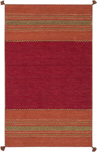 Trenza 90 X 60 inch Red Rug in 5 x 8, Rectangle