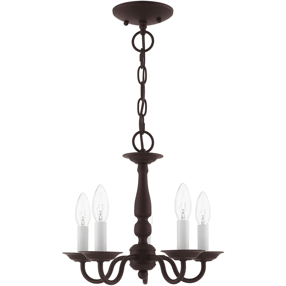 Williamsburgh 5 Light 13 inch Bronze Convertible Mini Chandelier/Ceiling Mount Ceiling Light