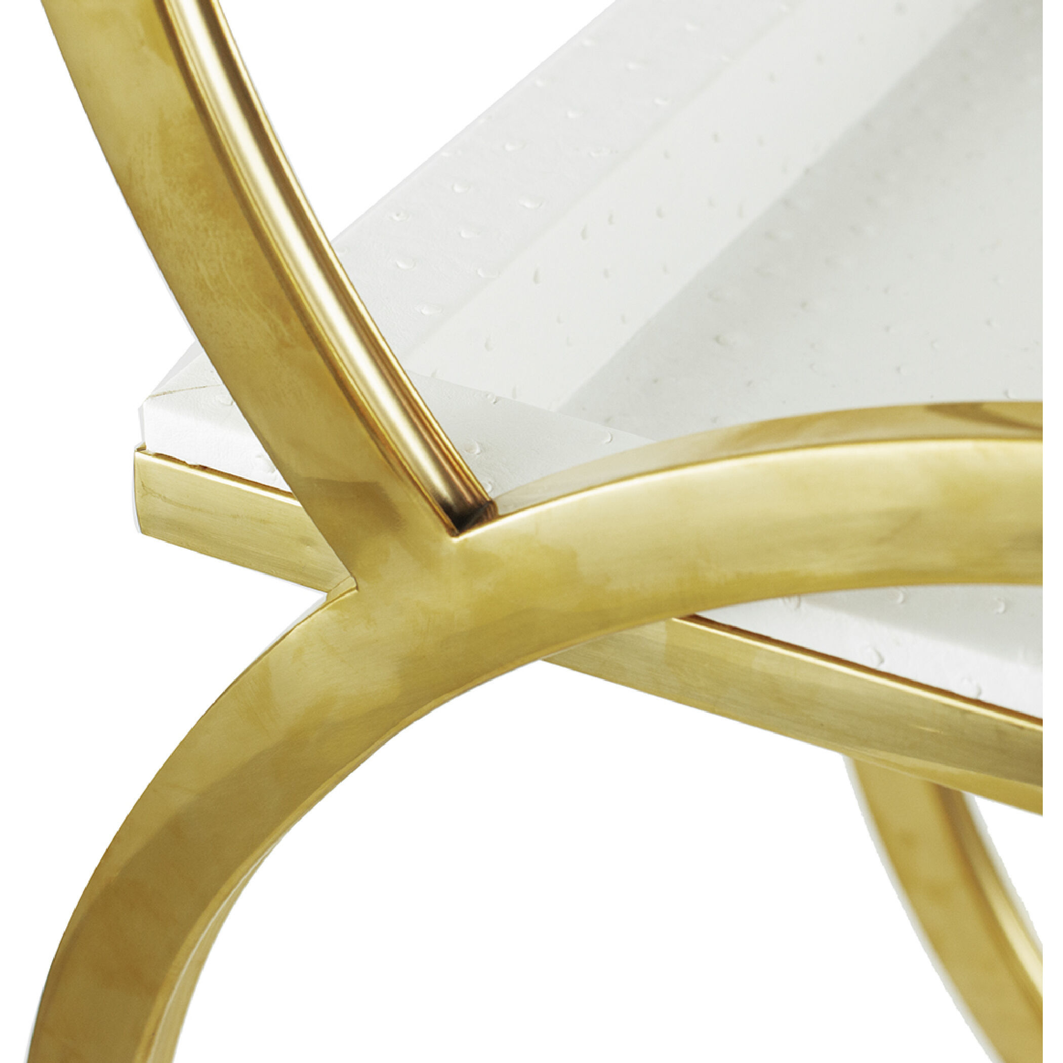 Luxe White/Gold Bar Cart