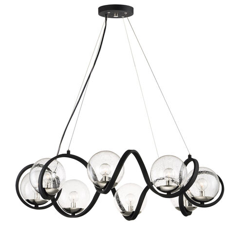 Curlicue 8 Light 35 inch Black/Polished Nickel Multi-Light Pendant Ceiling Light