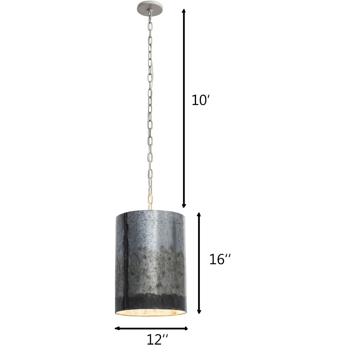 Cannery 2 Light 12 inch Ombre Galvanized Pendant Ceiling Light