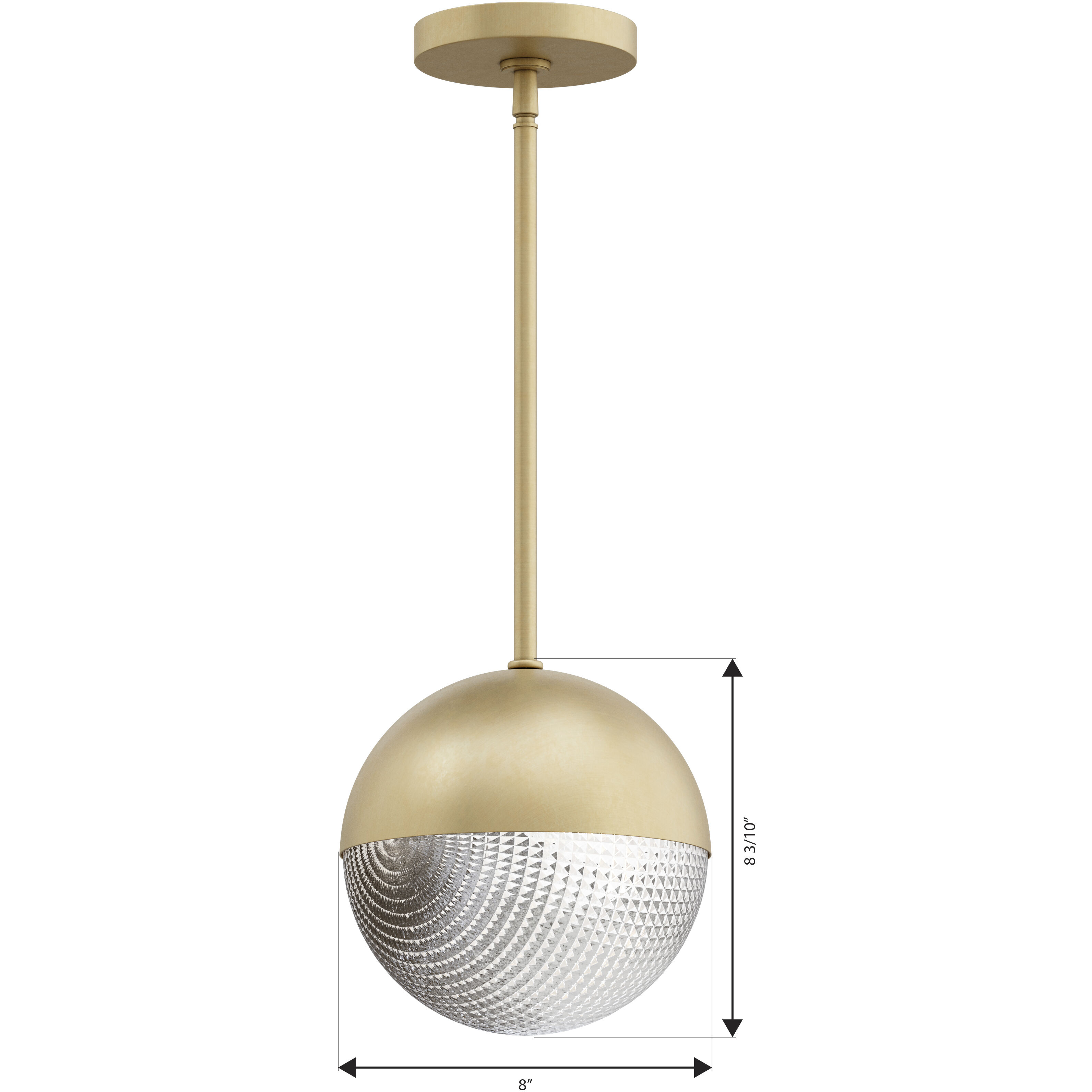 Luniva 1 Light 8 inch Legacy Brass Mini Pendant Ceiling Light