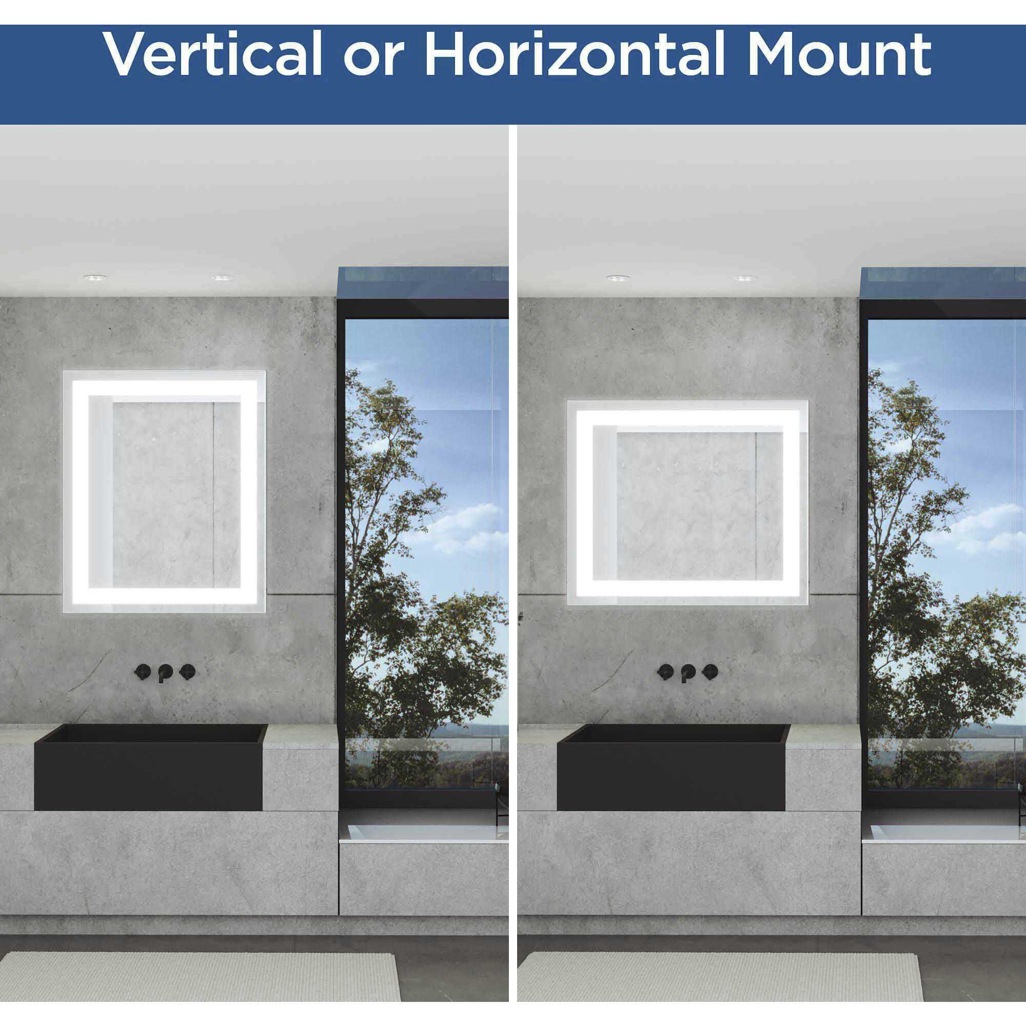 Captarent LED 60 X 36 inch White LED Mirror, Progress LED