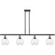 Ballston Small Waverly 4 Light 48 inch Black Antique Brass Island Light Ceiling Light, Ballston