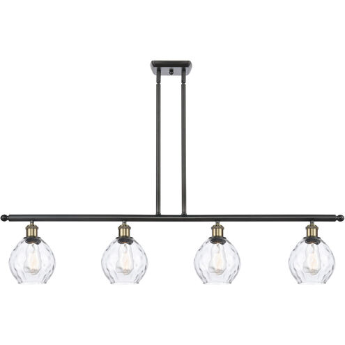 Ballston Small Waverly 4 Light 48 inch Black Antique Brass Island Light Ceiling Light, Ballston