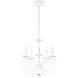 Priscilla 5 Light White Chandelier Ceiling Light in Optic, Adjustable Height