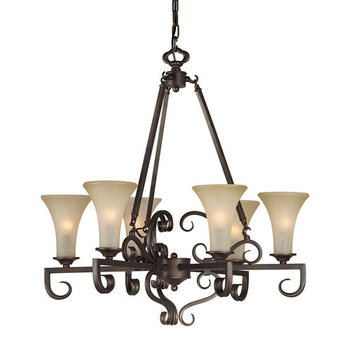 Signature 6 Light 27 inch Antique Bronze Chandelier Ceiling Light
