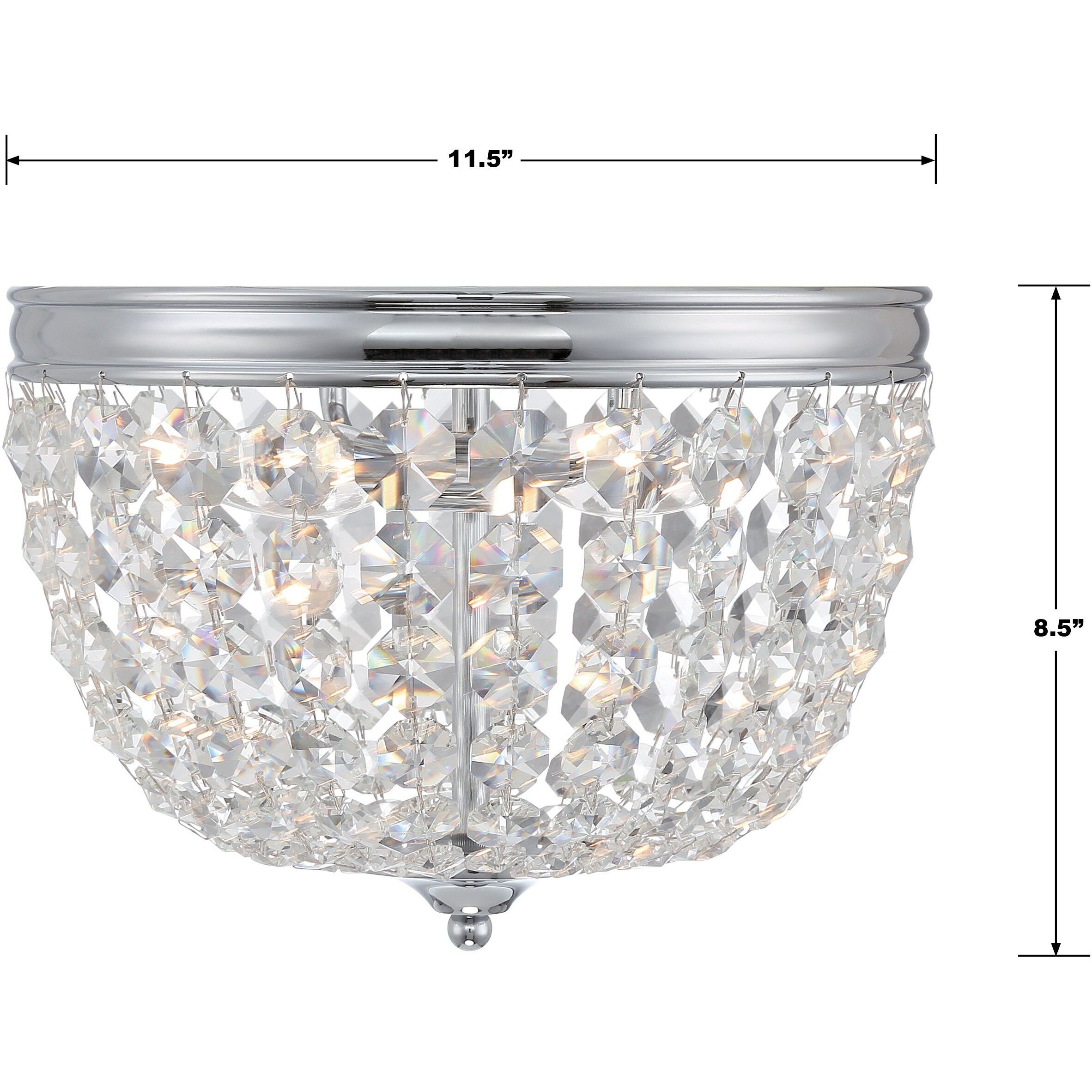 Nola 2 Light 11.5 inch Polished Chrome Flush Ceiling Light
