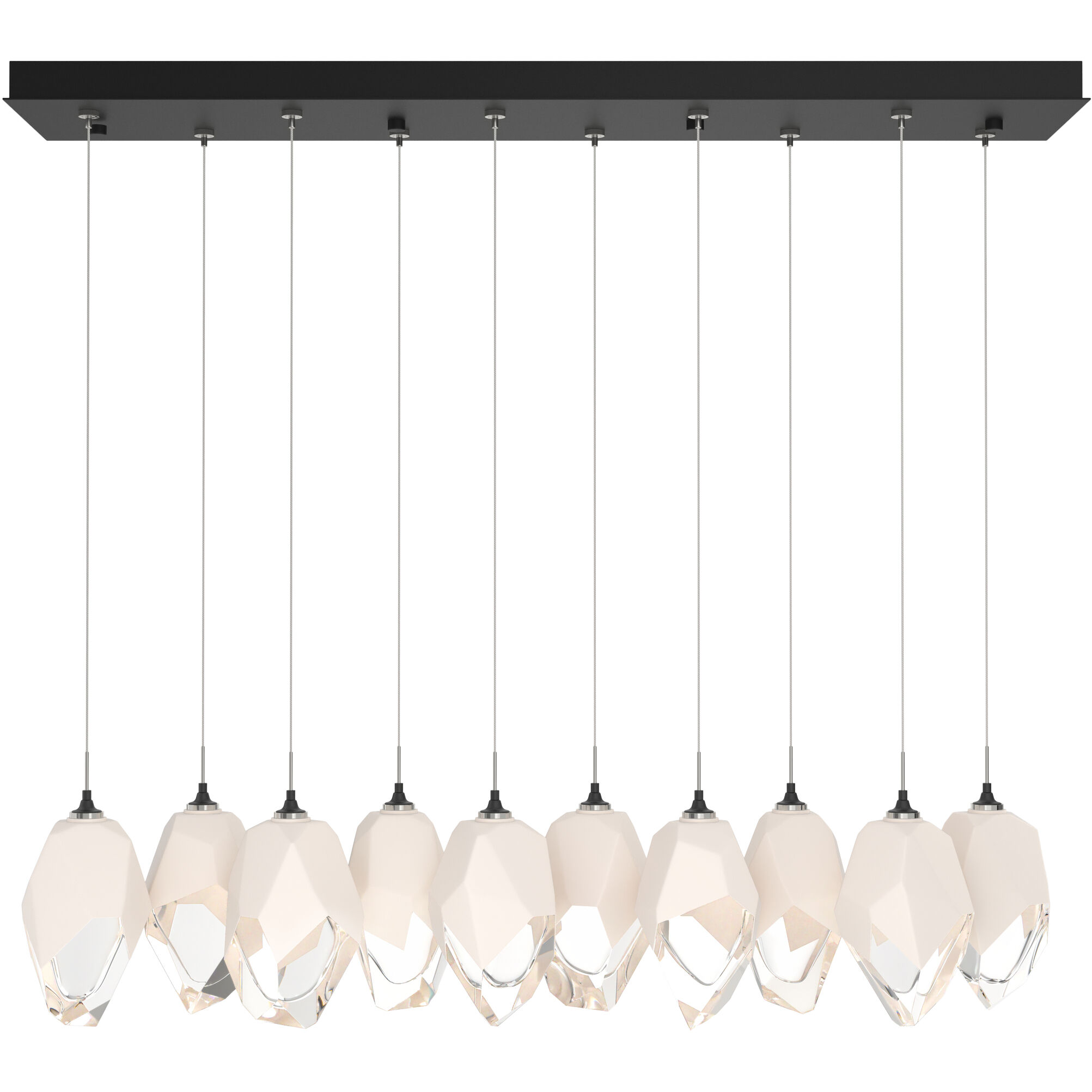 Chrysalis 10 Light 9.8 inch Black Pendant Ceiling Light in White Crystal, Large