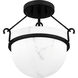 Danyon 3 Light 14 inch Matte Black Semi-Flush Mount Ceiling Light