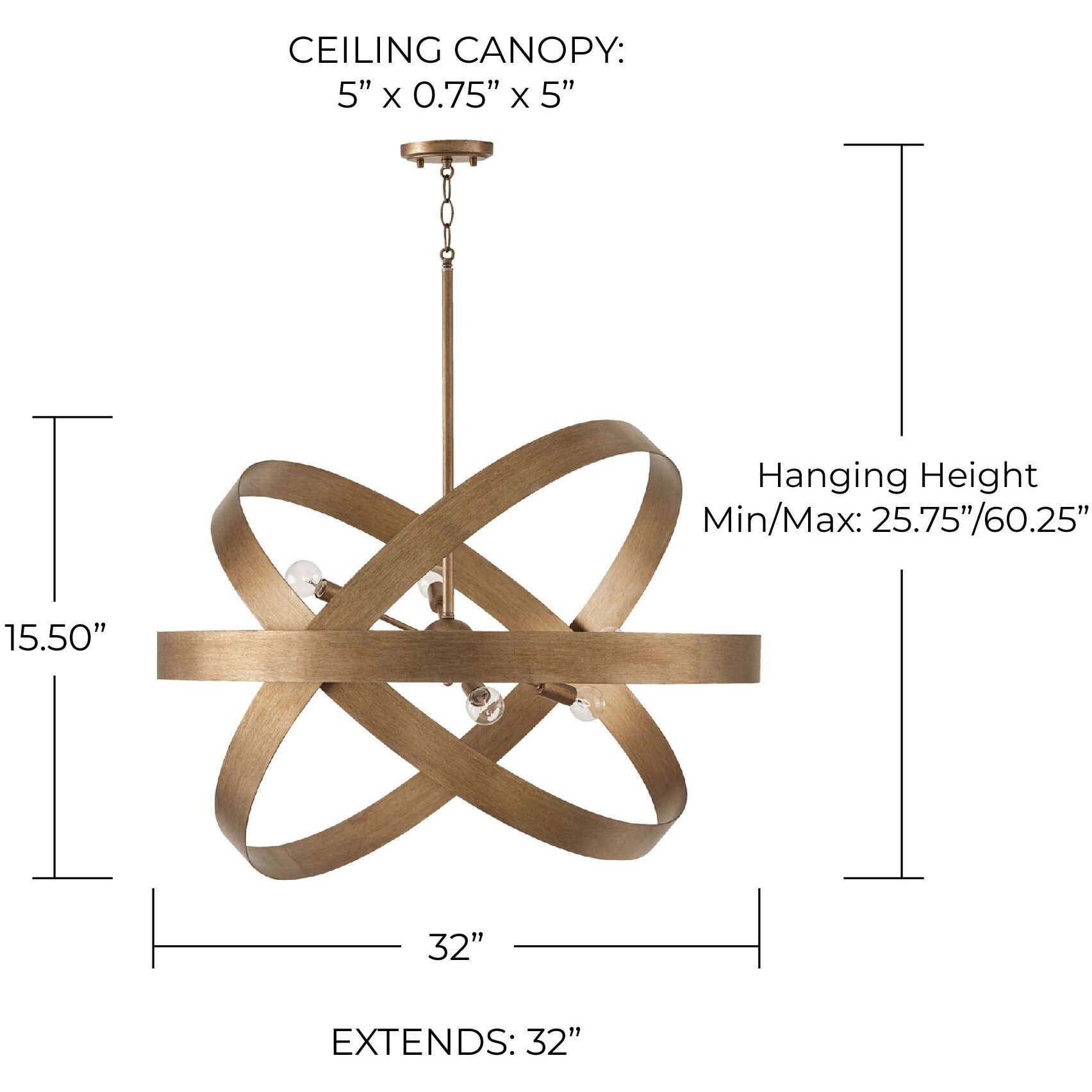 Jude 6 Light 32 inch Mystic Luster Chandelier Ceiling Light