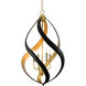 Trephine 4 Light 23 inch Contemporary Gold Leaf/Satin Black Chandelier Ceiling Light