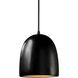 Radiance Collection - Bell Single Drop Pendant in Dark Bronze, Replaceable Bulb, Carbon Matte Black/Champagne Gold, Black, Form+Finish+Function