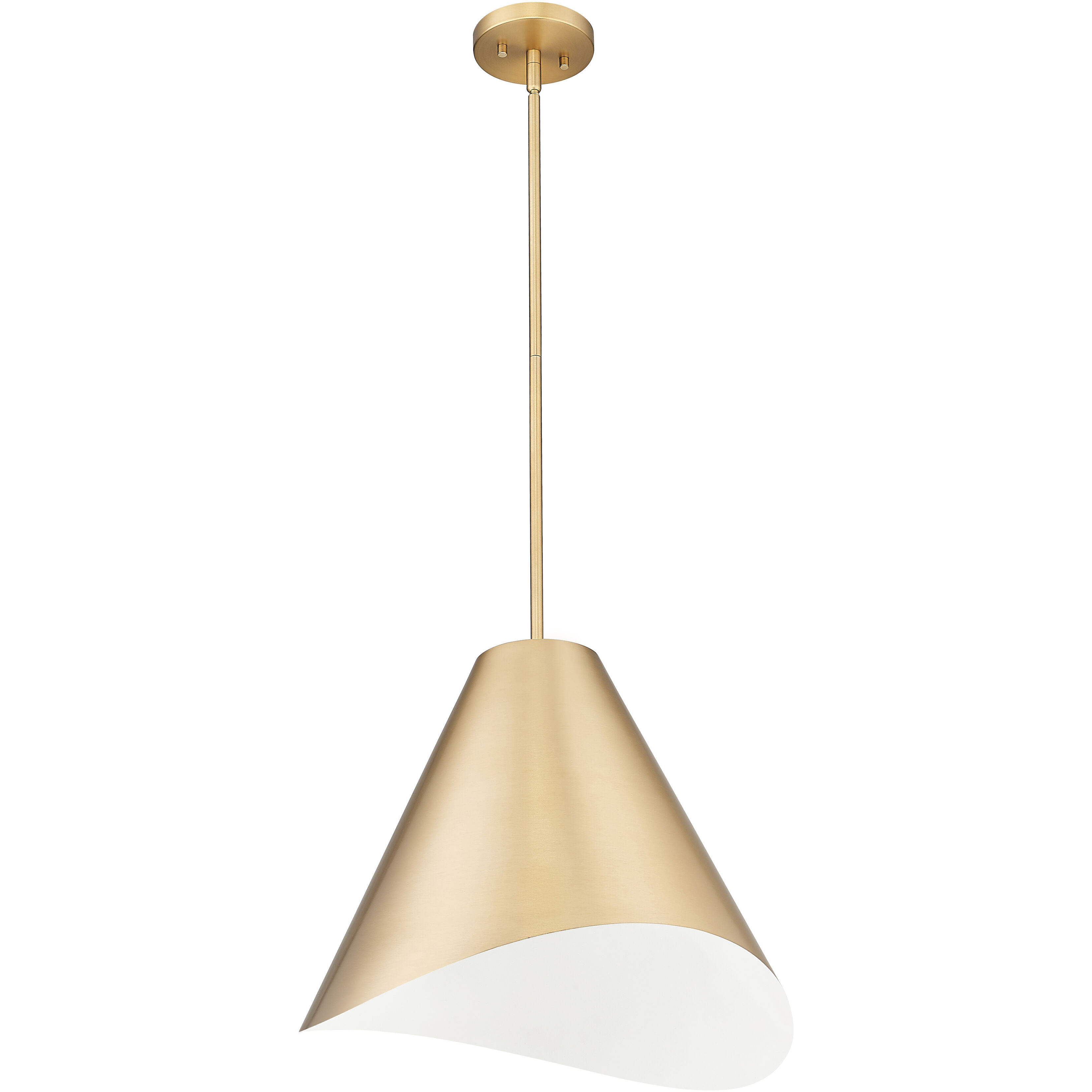 Z Lite 1952P18 MGLD Aria 1 Light 18 inch Modern Gold Pendant Ceiling Light in Modern Gold Inner White