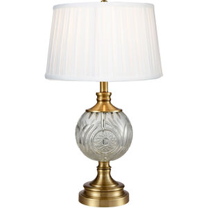 Mitre 26 inch 100.00 watt Antique Bronze Table Lamp Portable Light, 24% Lead Crystal
