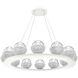 Cabochon LED 36.7 inch Salt White with White Marble Chandelier Ceiling Light in 3000K LED, Clear, Medium